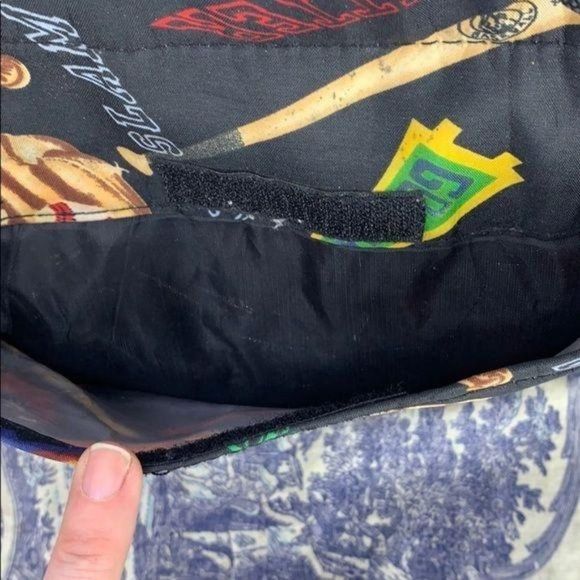 Baseball Sports Woman's Black Multi Compartments Tote Bag Purse Travel - Picture 3 of 7